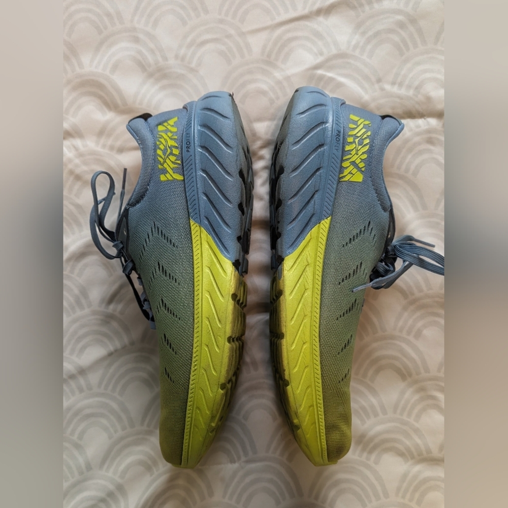 Hoka Men's Blue and Yellow Running Shoes